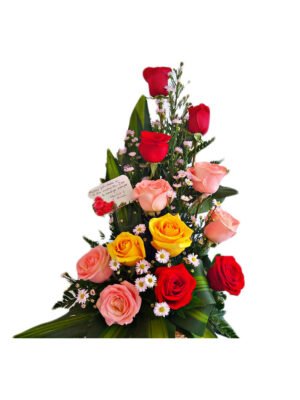 Arreglo de 12 rosas variadas
