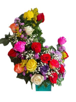 Arreglo de 18 rosas variadas