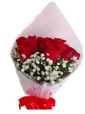 Bouquet de 6 rosas rojas