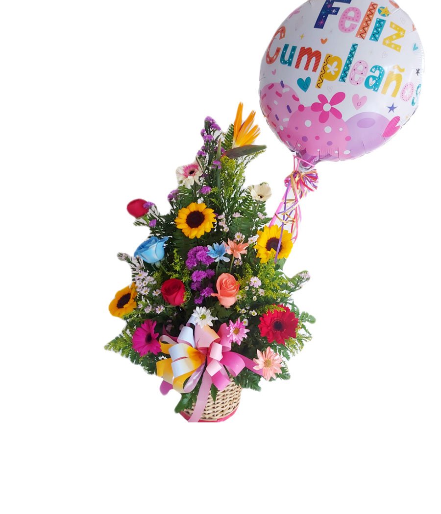Arreglos de Flores con Globos para Cumpleaños Archives - Tienda Un