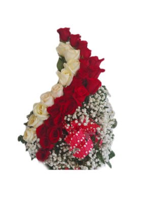 Arreglo de 30 rosas en canasta