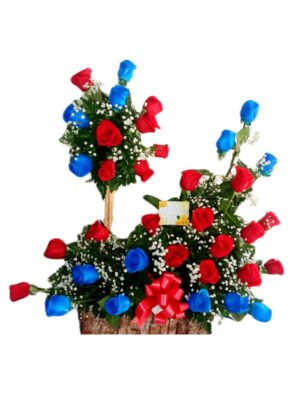 Arreglo de 24 rosas variadas