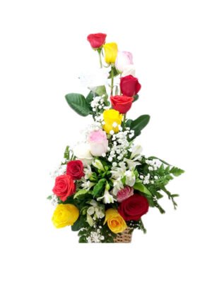 Arreglo de 12 rosas variadas