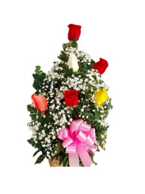 Arreglo de 6 rosas variadas