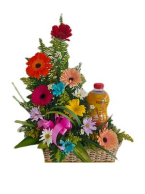 Arreglo de 6 gerberas variadas con sangría