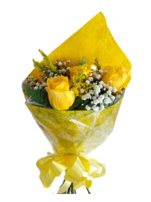 Bouquet de 6 rosas con globo de nacimiento