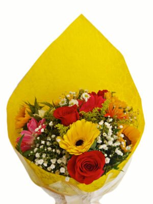 Bouquet  de 12 tropical con globo de nacimiento