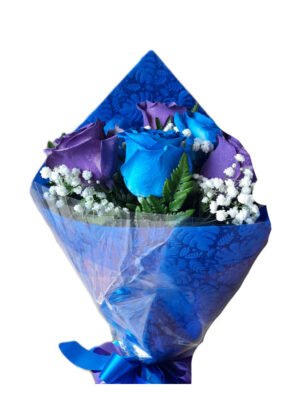 Bouquet de 12 rosas azules